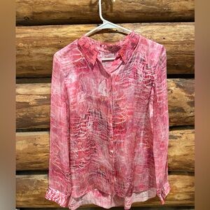 😍NWT Pink Elie Tahari Silk Women's Blouse & NWOT Blue Silk Elie Tahari Blouse